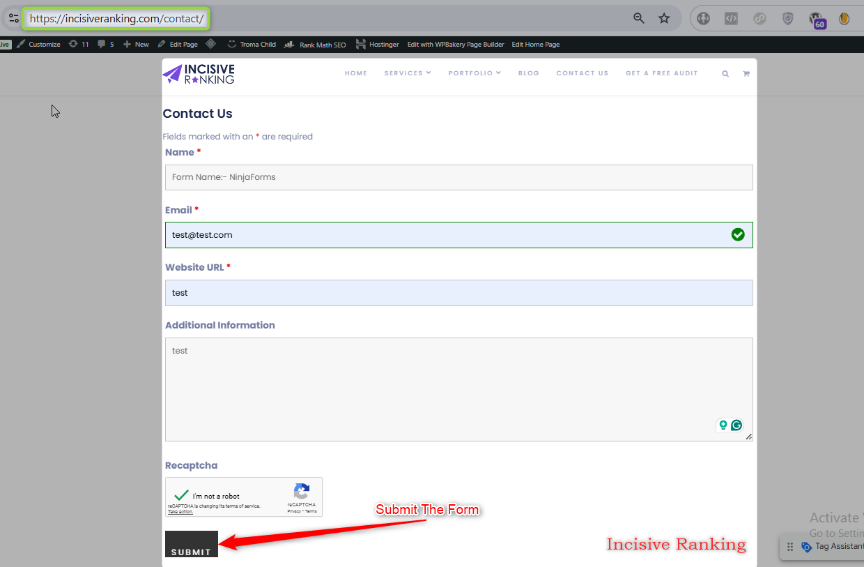 Master Ninja Forms Tracking: How to Track AJAX Submissions in GTM (Step-by-Step Guide) 19 Contact Us Confirmation Screenshot