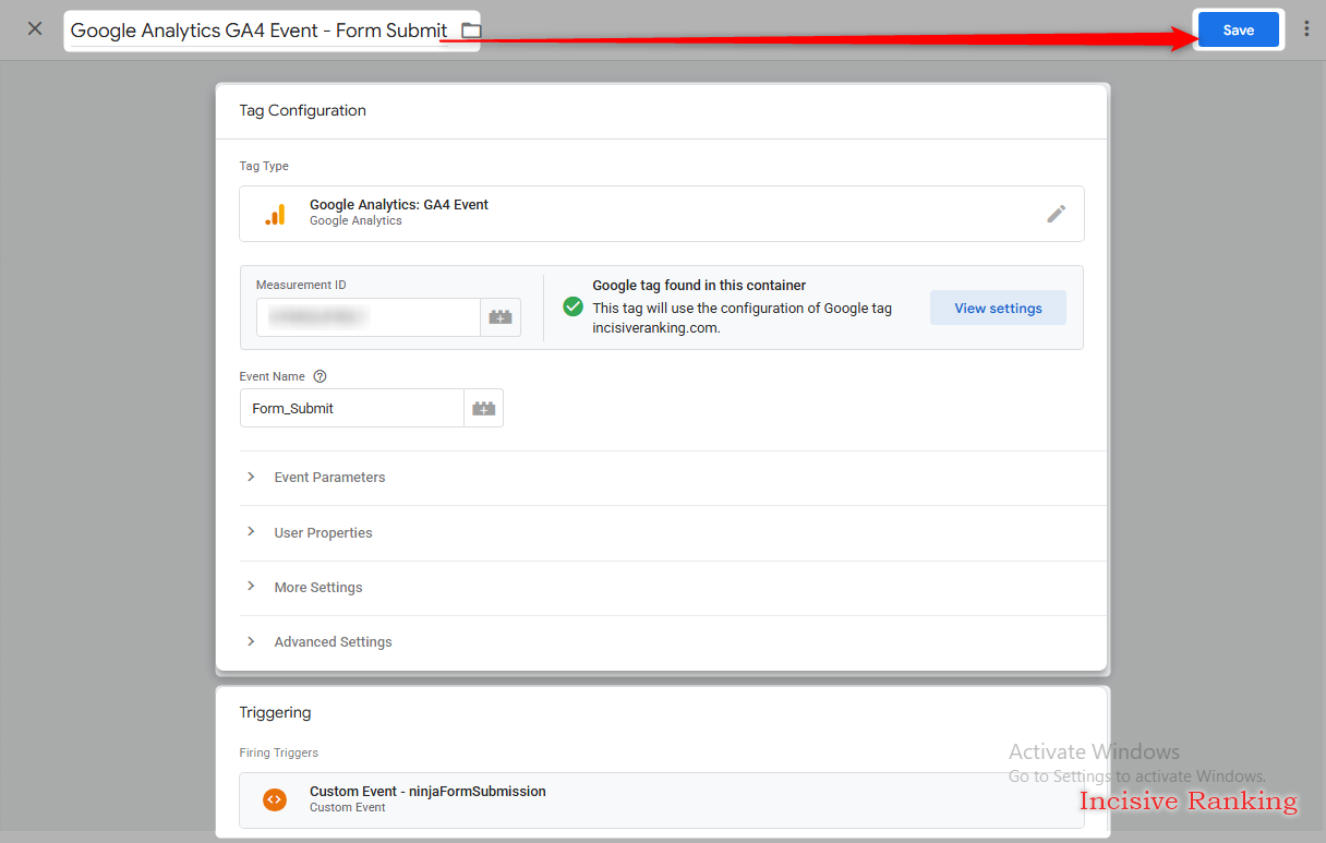 How to Send Custom Key Events to GA4 25 Contact Us Confirmation Screenshot